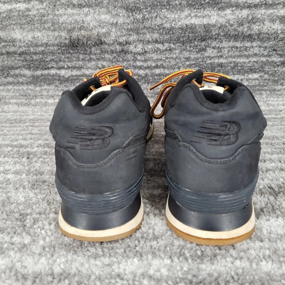 New Balance‎ 574 Mens Black Nubuck Leather Sneakers ML574HRD Size 12 Gum Sole